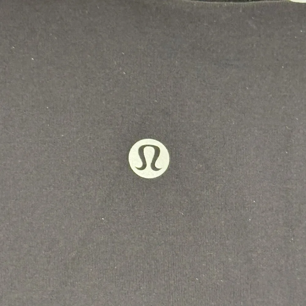 Lululemon Swiss Dot Cropped Leggings Women Size 6 Black Yoga Lace Mesh Sides